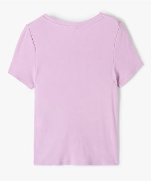 Tee-shirt fille à manches courtes en maille côtelée - LuluCastagnette vue3 - LULUCASTAGNETTE - GEMO