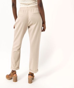 Pantalon en maille extensible à micro motifs femme vue3 - GEMO(FEMME PAP) - GEMO