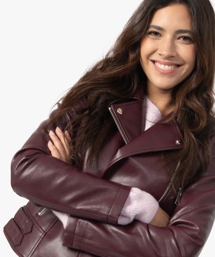 Blouson femme zippé style biker vue2 - GEMO(FEMME PAP) - GEMO