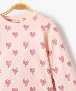 Pyjama bébé en jersey imprimé cœurs vue2 - GEMO(BB COUCHE) - GEMO