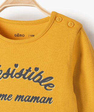 Tee-shirt bébé fille manches longues avec motifs et inscriptions vue2 - GEMO 4G BEBE - GEMO