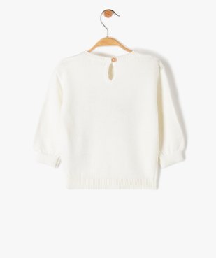 Pull bébé fille en maille douce à motif peluche vue3 - GEMO(BEBE DEBT) - GEMO