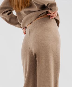 Pantalon en maille à taille élastiquée coupe large femme  vue3 - GEMO(FEMME PAP) - GEMO