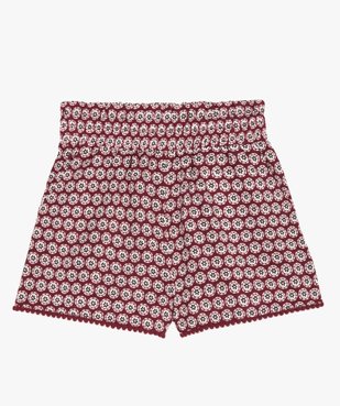 Short fille imprimé wax avec taille smockée vue1 - GEMO (ENFANT) - GEMO