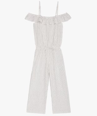 Combinaison pantalon fille rayée à fines bretelles vue1 - GEMO (ENFANT) - GEMO