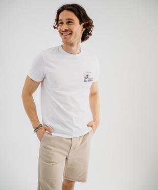 Tee-shirt manches courtes en jersey de coton imprimé devant et dos homme - Hokusai vue1 - HOKUSAI - GEMO