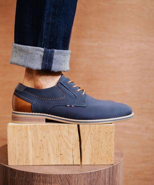 Derbies en toile texturée et détails contrastants homme  vue1 - MARIO BALDANO - GEMO