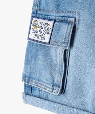 Bermuda en jean à poches cargo et motif garçon - Camps United vue3 - CAMPS - GEMO