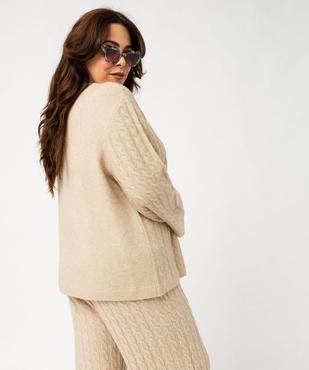 Pull torsadée en laine femme grande taille vue3 - GEMO (G TAILLE) - GEMO
