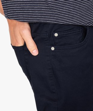Pantalon homme straight uni en coton stretch vue2 - GEMO (HOMME) - GEMO