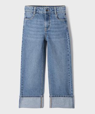 Jean straight à taille réglable en denim 100% coton fille vue2 - GEMO 4G FILLE - GEMO