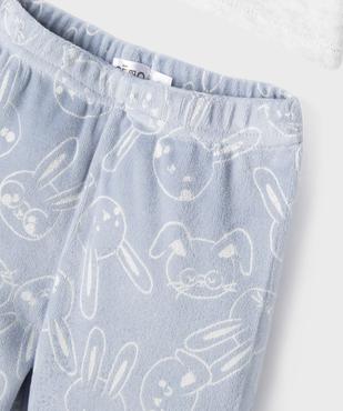 Pyjama 2 pièces en velours motifs lapins bébé garçon vue3 - GEMO 4G BEBE - GEMO