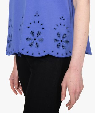 Tee-shirt femme à manches courtes avec bas brodé vue2 - GEMO(FEMME PAP) - GEMO