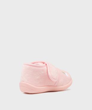 Chaussons en velours à scratch moelleux imprimé arc-en-ciel fille vue4 - GEMO (ENFANT) - GEMO