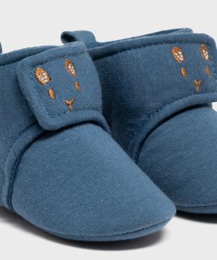 Chaussons de naissance montants en jersey à scratch bébé garçon vue6 - LITTLE LOVE GEMO FOR GOOD - GEMO