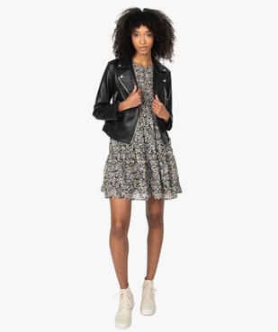 Blouson femme zippé style biker vue5 - GEMO(FEMME PAP) - GEMO