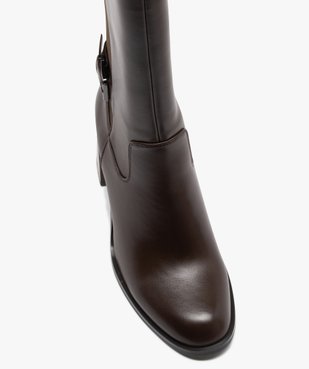 Bottes femmes unies à talon carré évasé avec tige élastique vue5 - GEMO(URBAIN) - GEMO