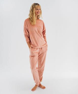 Pyjama en velours extensible femme vue1 - GEMO(HOMWR FEM) - GEMO