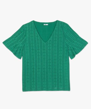 Tee-shirt femme grande taille en maille fantaisie ajourée vue4 - GEMO (G TAILLE) - GEMO
