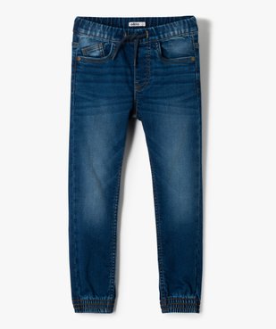 Pantalon garçon en denim avec ceinture et bas élastiqués vue2 - GEMO (ENFANT) - GEMO