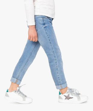 Jean fille coupe Slim avec fleurs brodées – Lulu Castagnette vue1 - LULUCASTAGNETTE - GEMO