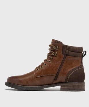 Boots à col matelassée, lacets et zip homme vue4 - MARIO BALDANO - GEMO