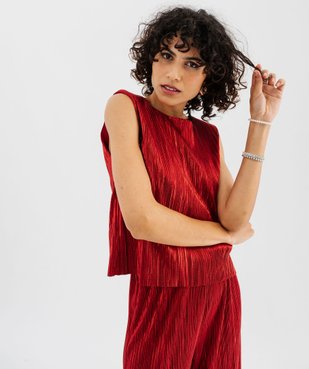 Débardeur en maille plissée métallisée femme vue1 - GEMO(FEMME PAP) - GEMO
