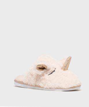 Chaussons mules en fourrure imitation forme licorne femme vue2 - GEMO 4G FEMME - GEMO
