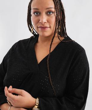 Blouse manches longues en maille ajourée femme grande taille vue2 - GEMO 4G GT - GEMO