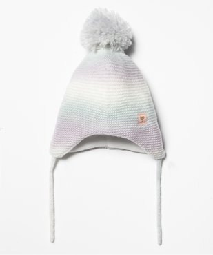 Bonnet bébé fille en maille doublé polaire vue1 - GEMO(BEBE DEBT) - GEMO
