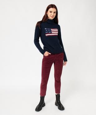 Pull femme à col roulé avec drapeau - LuluCastagnette vue5 - LULUCASTAGNETTE - GEMO