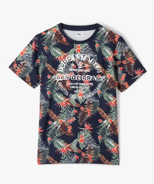 Tee-shirt garçon à manches courtes à motif tropical vue1 - GEMO (JUNIOR) - GEMO