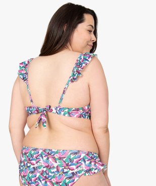 Haut de maillot de bain femme grande taille imprimé avec bretelles à volants vue2 - GEMO (PLAGE) - GEMO