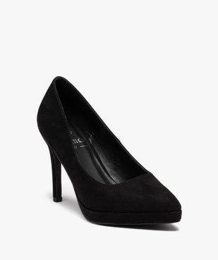 Escarpins femme unis à talon haut en suédine vue2 - GEMO(URBAIN) - GEMO