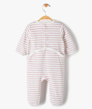 Pyjama bébé fille en velours à rayures pailletées et message vue3 - GEMO(BB COUCHE) - GEMO