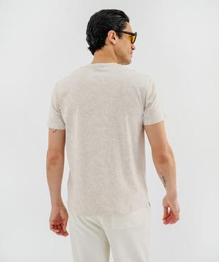 Tee-shirt manches courtes à motif feuillage homme vue3 - GEMO 4G HOMME - GEMO