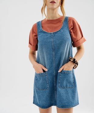 Robe en jean forme chasuble femme vue4 - GEMO(FEMME PAP) - GEMO