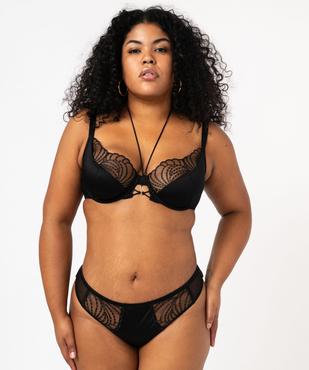 Soutien-gorge emboitant en microfibre et dentelle grande taille vue4 - GEMO(HOMWR FEM) - GEMO