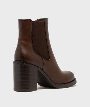 Boots Chelsea à talon et bout rond femme - Follow Me vue4 - FOLLOW ME - GEMO