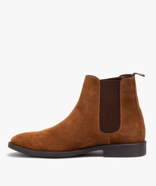 Boots homme dessus en cuir velours uni - Taneo vue3 - TANEO - GEMO