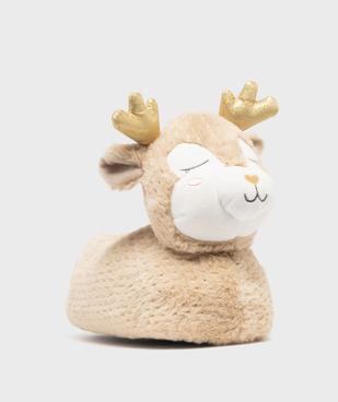 Chaussons en volume pailletés à tête de renne femme vue1 - GEMO(HOMWR FEM) - GEMO