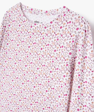 Pyjama en coton à motifs fleuris fille vue2 - GEMO (ENFANT) - GEMO