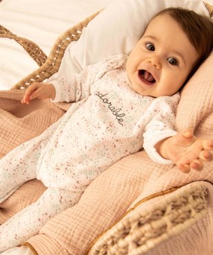 Pyjama bébé en velours imprimé avec ouverture pont-dos vue6 - GEMO(BB COUCHE) - GEMO