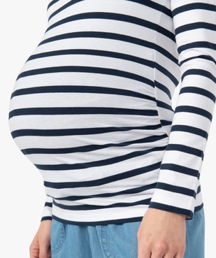 Tee-shirt de grossesse rayé à manches longues vue2 - GEMO 4G MATERN - GEMO