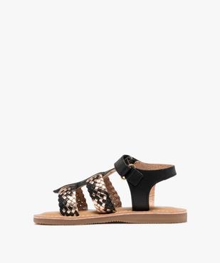 Sandales en cuir à larges brides tressées fille - Tanéo vue3 - TANEO GEMO FOR GOOD - GEMO