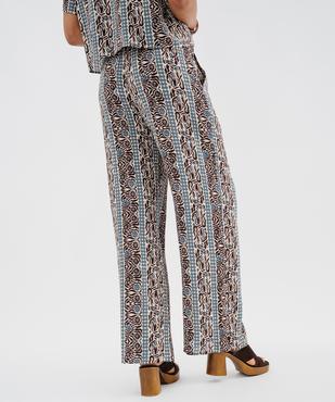 Pantalon large en viscose froissée femme vue3 - GEMO 4G FEMME - GEMO