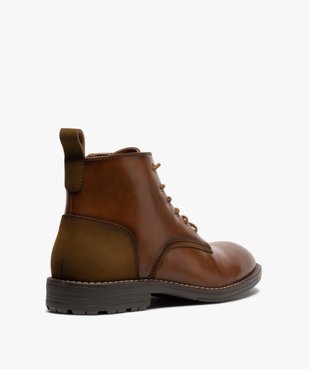 Boots homme unis à lacets et zip avec couture débordante vue4 - Nikesneakers (CASUAL) - Nikesneakers