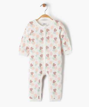 Pyjama bébé à motifs coeurs sans pieds avec ouverture devant vue1 - GEMO(BB COUCHE) - GEMO