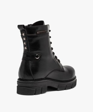 Boots femme unies à talon large et semelle crantée vue4 - Nikesneakers (CASUAL) - Nikesneakers