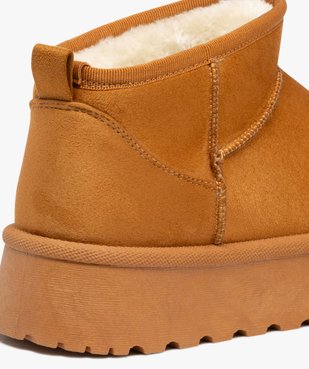 Boots femme fourrées en suédine avec semelle plateforme vue7 - 5 MILES - GEMO